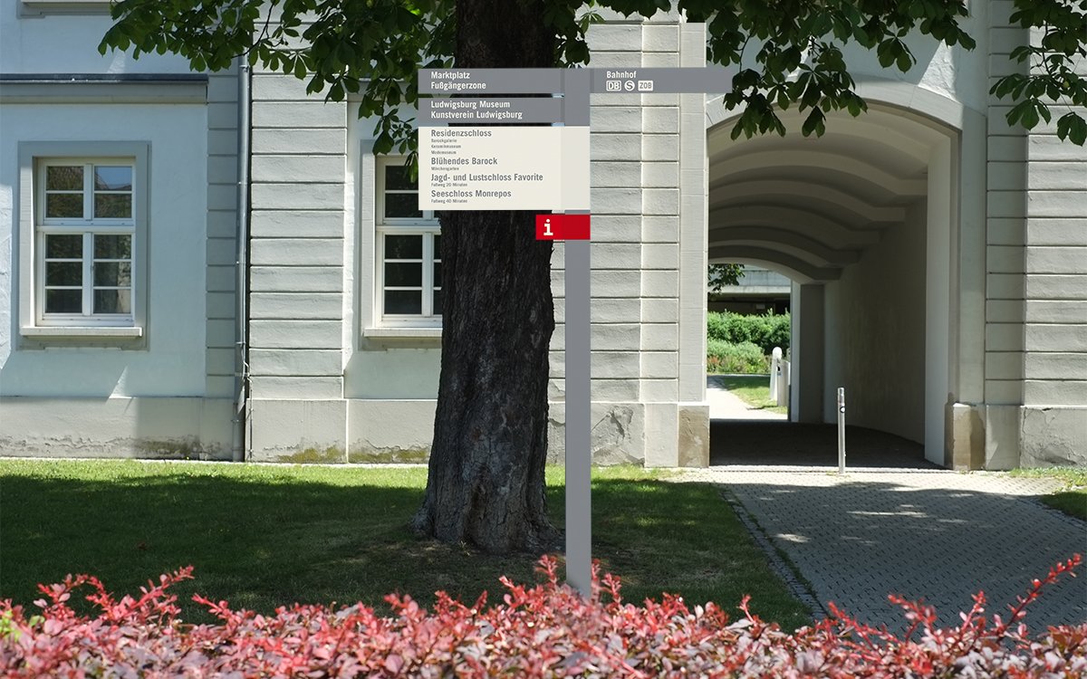 Entwurf für ein Fußgängerleitsystem der Stadt Ludwigsburg, Simulation
