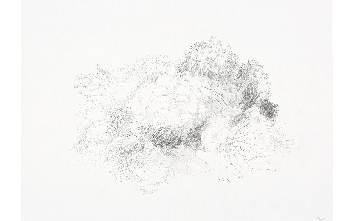 Aus der Serie „Gelände“Bleistift auf Papier42 x 59 cm