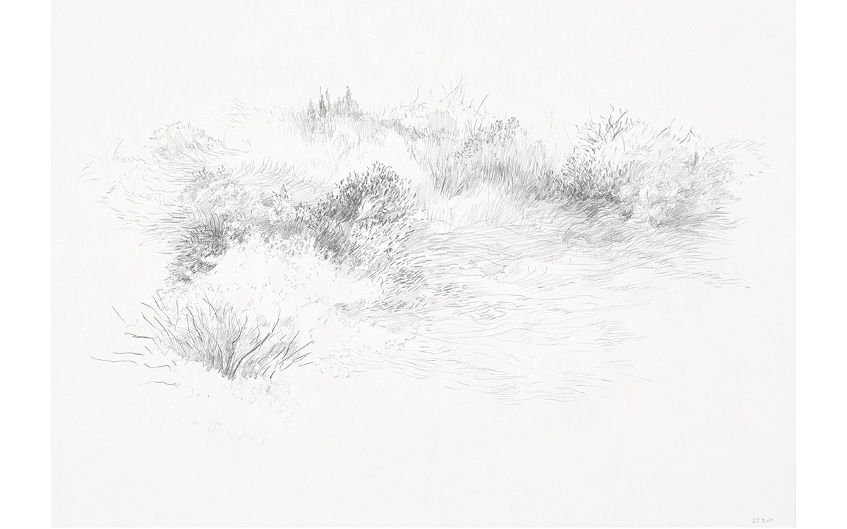 Aus der Serie „Gelände“Bleistift auf Papier42 x 59 cm