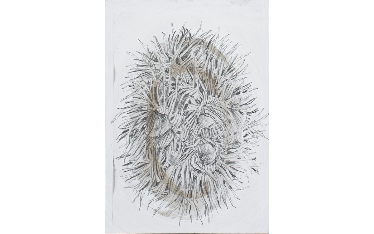 Aus der Serie „Mininaturen“Mischtechnik auf Graupappe14,8 x 21 cm