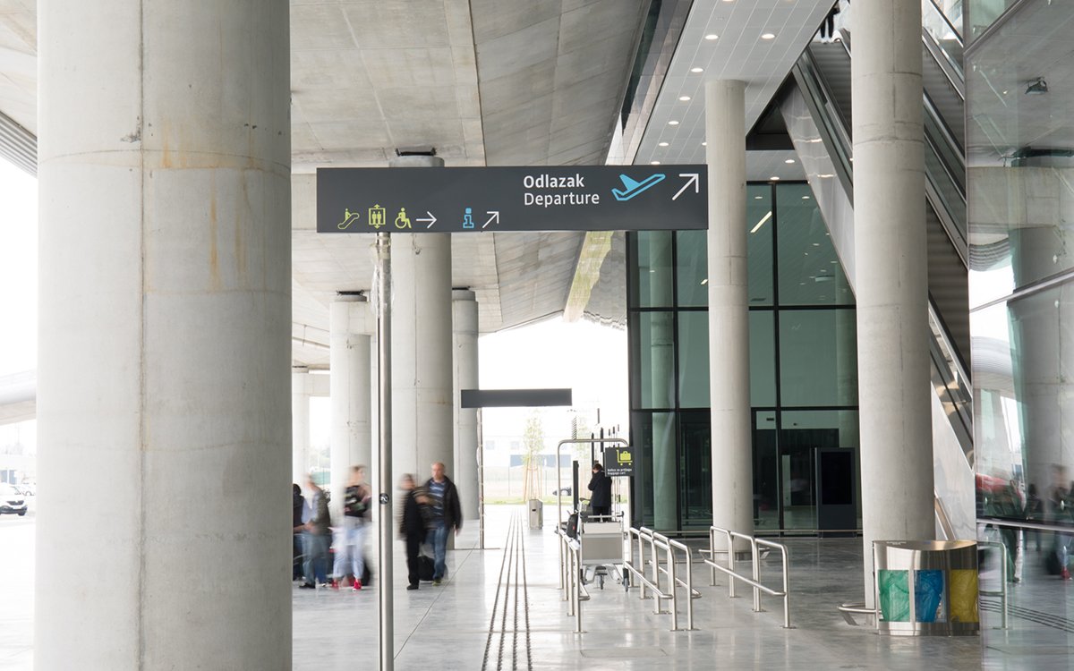 Orientierungssystem Flughafen ZagrebNeues Terminal